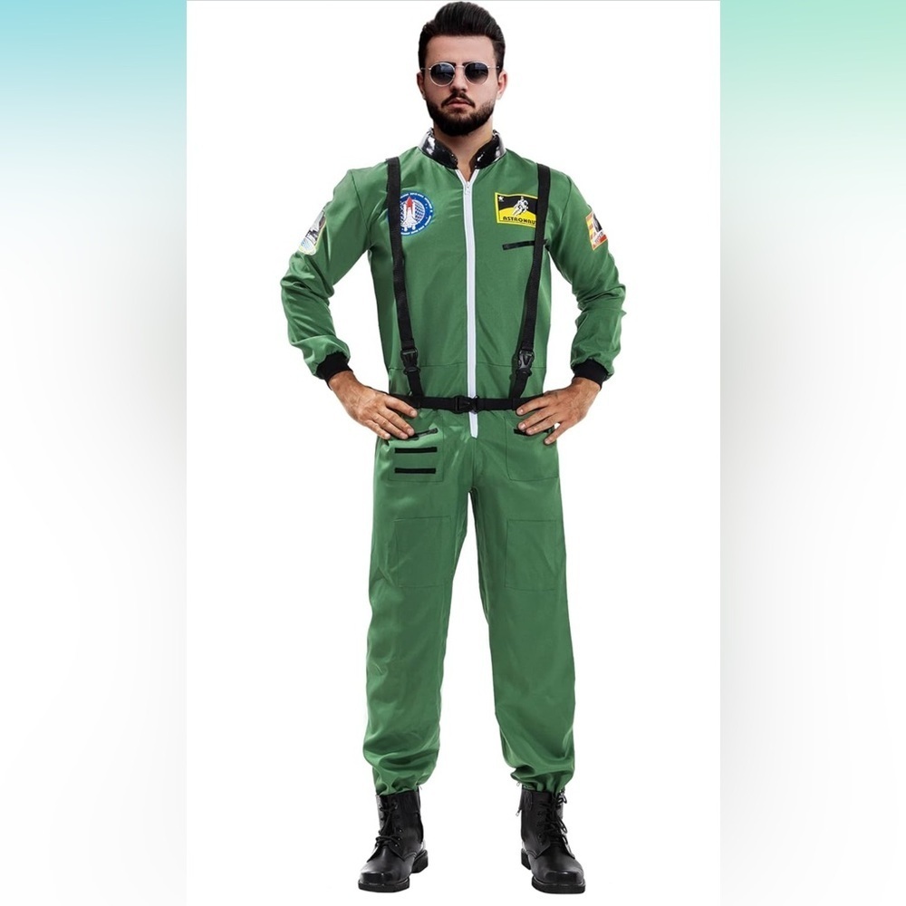 Era Spooky Men’s Astronaut Costume, Green, Size XL, Space Halloween Costume